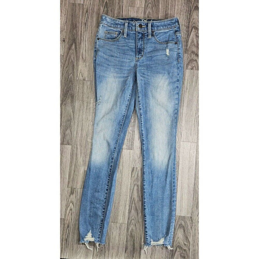 Universal Thread Womens Size 00 / 24 R Distressed High Rise Skinny Blue Jeans